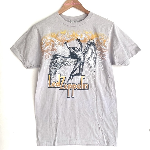 (B40) NEW Vintage Led Zeppelin Swan Song, T- Shirt, Gray, Size Medium, NWT - Picture 1 of 7
